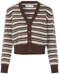 Samsøe & Samsøe - Gestreifte strickjacke mit v-ausschnitt - Lyst