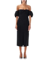 Isabel Marant - Schwarzes off-shoulder midi kleid - Lyst