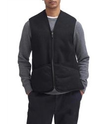 Barbour - Jassen ,Zwart ,Polyester Warm Pile Waistcoat Zip - Lyst