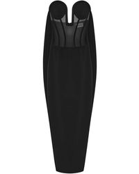 Jean Paul Gaultier - Schwarzes Transparentes Tüll-Korsett-Kleid - Lyst