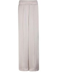 Brunello Cucinelli - Eleganti pantaloni bianchi a gamba larga - Lyst