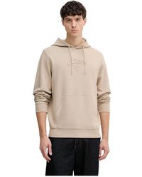 Guess - Textured Patch Logo Hoodie - Lyst