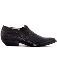 Sonora Boots - Schwarze Gewebte Leder-Slip-On-Stiefel - Lyst