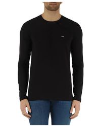 Calvin Klein - T-shirt slim fit in cotone elasticizzato a maniche lunghe - Lyst