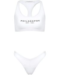 Philosophy Di Lorenzo Serafini - Bikini sea blanco con top estampado - Lyst