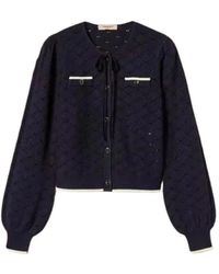 Twinset - Truien & Vesten ,Blauw ,Milan Cardigan - Lyst