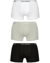 Dolce & Gabbana - Ondergoed ,Veelkleurig ,Katoen Driepak Boxershorts - Lyst