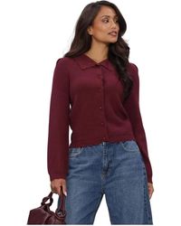 Object - Truien & Vesten ,Rood ,Polyester Parya Thess L/S Re Knit Cardigan - Lyst