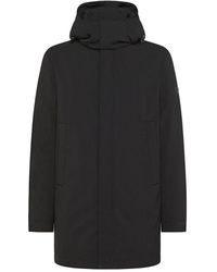 Peuterey - Schwarzer trenchcoat mit wasserabweisend - Lyst