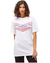 Custoline - Weißes oversized t-shirt mit frontdruck - Lyst