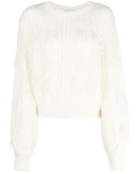 Twinset - Truien & Vesten ,Wit ,Wol Blauwe Elegant Sweater Met Alpaca Haar - Lyst
