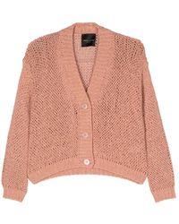 Roberto Collina - Truien & Vesten ,Oranje ,Katoen Wit Katoenen Gebreide Knoopvest - Lyst