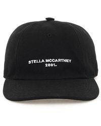 Stella McCartney - Accessoires ,Zwart ,Katoen Baseballpet Met Contrasterend Logo - Lyst
