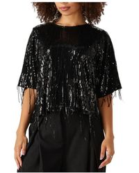 Moves - Overhemden ,Zwart ,Wol Elegante Zwarte Blouse Voor Vrouwen - Lyst