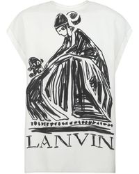 Lanvin - Tops ,Wit ,Leer Mother And Daughter T-Shirt - Lyst