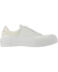 McQueen - Weiße leder oversized sneakers - Lyst