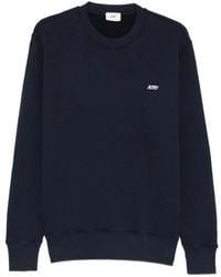 Autry - Hoodies & Sweatvesten ,Blauw ,Katoen Geborduurde Logo Crewneck Sweatshirt - Lyst