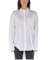 Moschino - Oversize shirt mit herz patch - Lyst