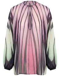 Roberto Cavalli - Overhemden ,Veelkleurig ,Ray Of Paradise Print Kaftan - Lyst