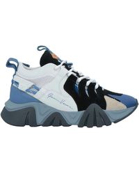 Versace - Sneakers blu con dettaglio in camoscio - Lyst
