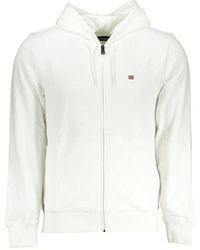 Napapijri - Felpa con cappuccio in cotone bianco - Lyst