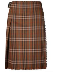 Burberry - Rokken ,Veelkleurig ,Wol Geborduurde Wollen Rok - Lyst