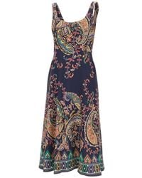 Etro - Kleedjes ,Veelkleurig ,Polyester Jurk Met Iconische Print - Lyst