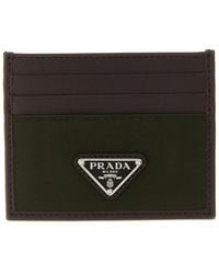 Prada - Accessoires ,Zwart ,Nylon Re-Nylon En Saffiano Lederen Kaarthouder - Lyst