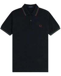 Fred Perry - Tops ,Blauw ,Leer M3600 Slim Fit Twin Tipped Polo - Lyst
