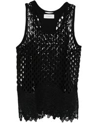 Sportmax - Top Met Pailletten En Open Breisel - Lyst