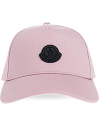 Moncler - Accessoires ,Roze ,Katoen Baseballpet - Lyst