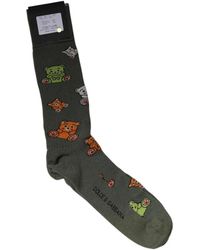 Dolce & Gabbana - Groene Teddybeer Crew Sokken - Lyst