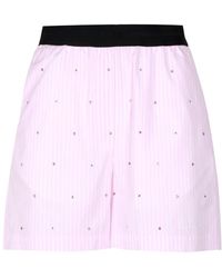 MSGM - High-Waisted Shorts Met Strasssteentjes - Lyst