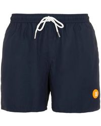 Suns - Badmode ,Blauw ,Polyester Sneldrogende Blauwe Strand Boxershorts - Lyst
