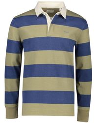 GANT - Tops ,Veelkleurig ,Katoen Blauw Gestreepte Trui Met Ronde Hals - Lyst