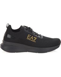 EA7 - Schwarze sneakers runde zehen schnürung - Lyst