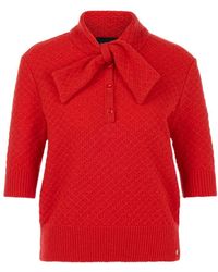 Marc Cain - Gebreide Blouse Met Strik - Lyst