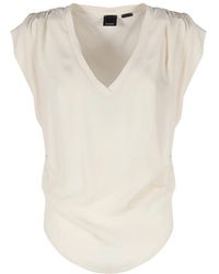 Pinko - Bluse mit ausgestellten ärmeln aus seidenmischung - Lyst