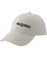 Alexander McQueen - Weiße baumwoll-logo-kappe - Lyst