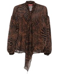 Max Mara - Gedrukte Zijden Chiffon Blouse - Lyst