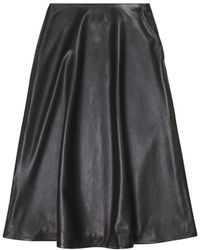 Balenciaga - Leather Midi Skirt - Lyst