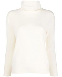 Brunello Cucinelli - Truien & Vesten ,Wit ,Kasjmier Roll-Neck Cashmere Jumper - Lyst