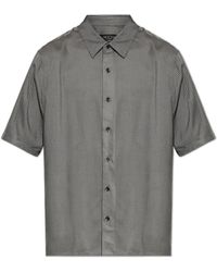 Rag & Bone - Overhemden ,Grijs ,Dalton Jacquard Shirt Met Korte Mouwen - Lyst