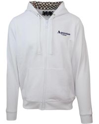 Aquascutum - Baumwoll-zip-sweatshirt mit logo-detail - Lyst