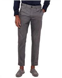 HUGO - Broeken ,Grijs ,Katoen Blauwe Chino Broek Slim Fit - Lyst