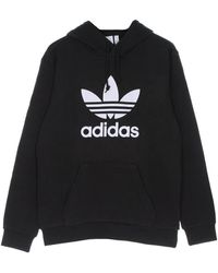 adidas - Fitness ,Zwart ,Katoen Classic Trefoil Lichtgewicht Hoodie - Lyst