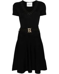 Blugirl Blumarine - Schwarzes kleid mit strassverzierung - Lyst