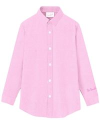 Mc2 Saint Barth - Camicia in lino rosa con ricamo esclusivo - Lyst