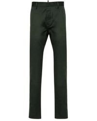 DSquared² - Broeken ,Groen ,Katoen Slim-Fit Broeken - Lyst