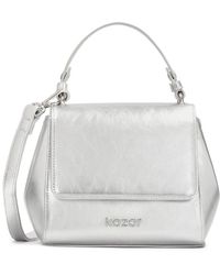 Kazar - Silberne Handtasche Koffer Mit Griff Und Riemen - Lyst